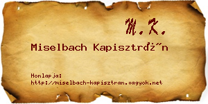 Miselbach Kapisztrán névjegykártya